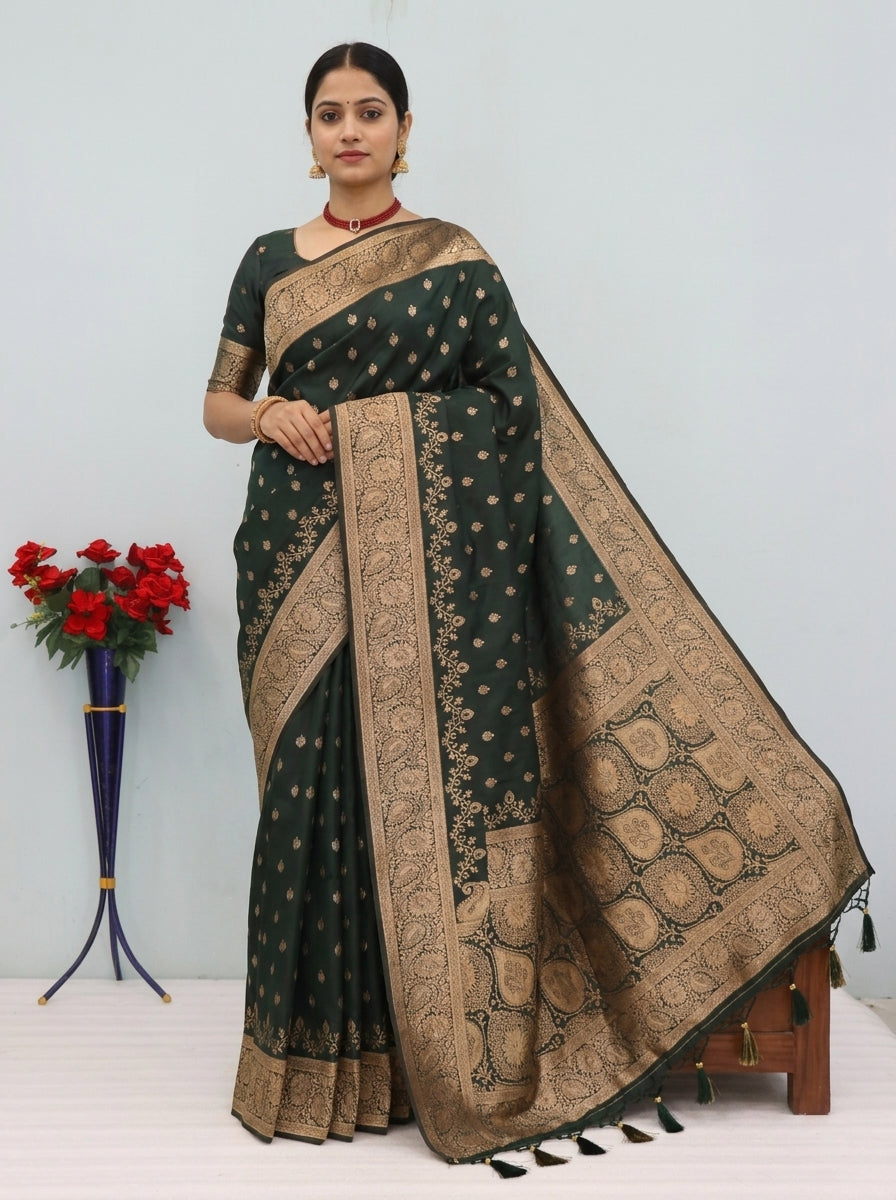 Regal Dual-Tone Banarasi Silk Saree Collection – Antique Zari Heritage Edition