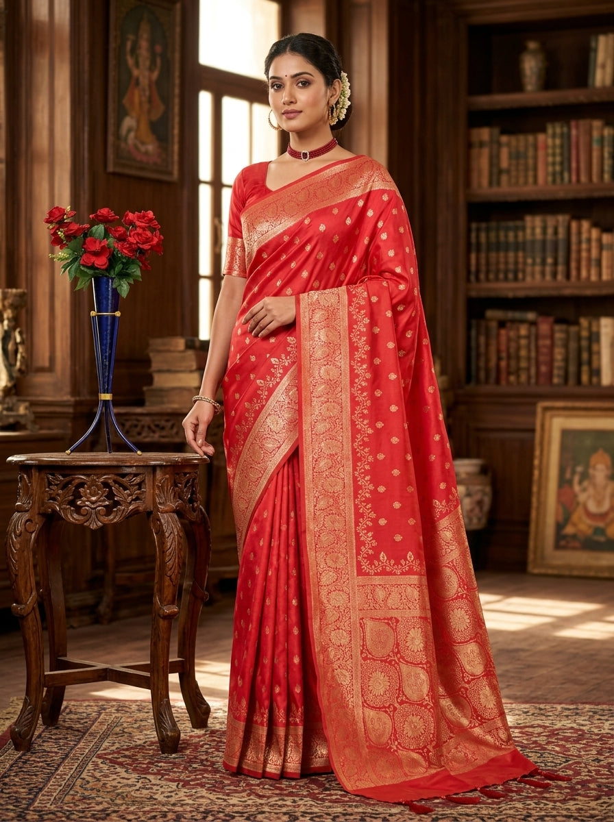 Regal Dual-Tone Banarasi Silk Saree Collection – Antique Zari Heritage Edition