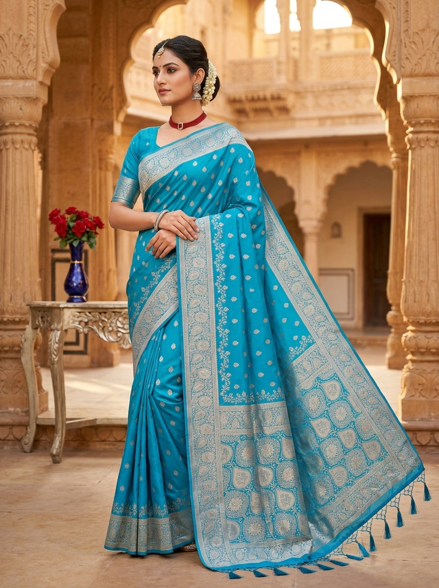 Regal Dual-Tone Banarasi Silk Saree Collection – Antique Zari Heritage Edition
